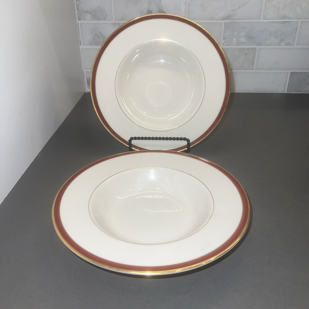 Set Of 2~Pickard China 24k Gold & Burgundy Soup/cereal Bowl